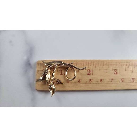 Vintage 12K GF Leaf Shaped Brooch - Picture 8 of 10